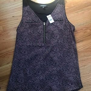 Express Zip Front Dot Blouse